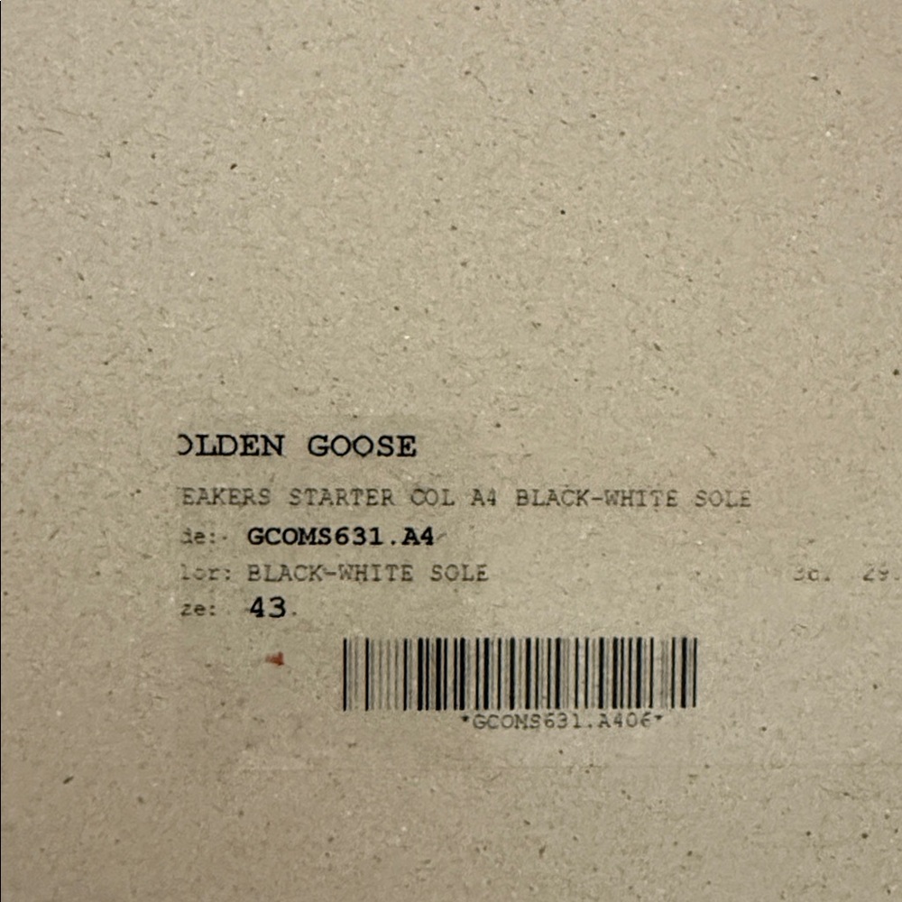 Mens Golden Goose Sneakers Starter Col A4 Black-White Sole 43 - Picture 12 of 12